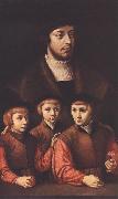 BRUYN, Barthel Portrait of a Man with Three Sons oil painting on canvas